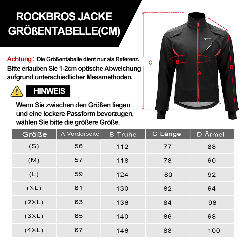 ROCKBROS Winter Jacke Herren Windschutz Radsportanzug - Fahrradjacke ROCKBROS - EU - NooMii