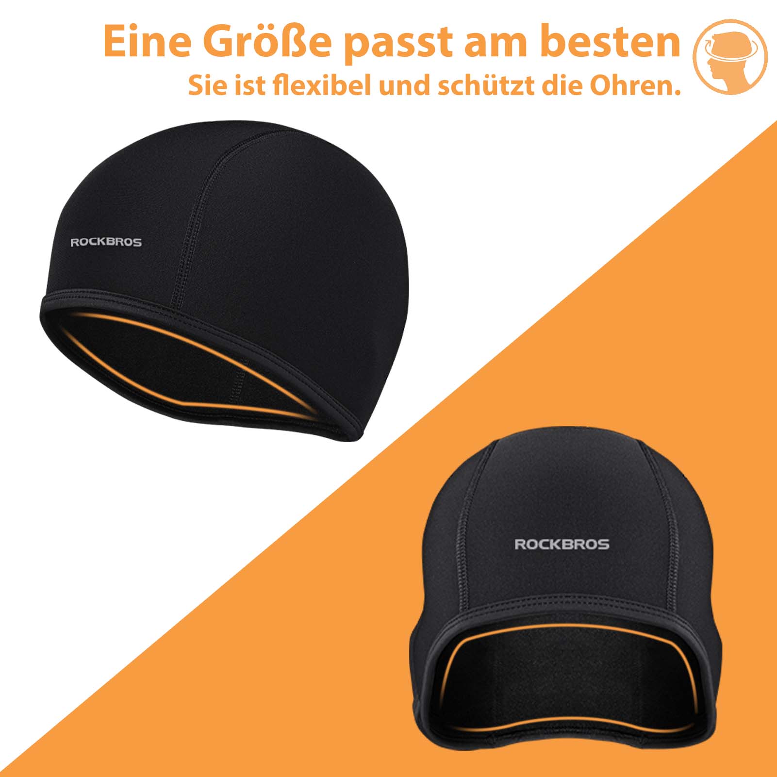 ROCKBROS Winter Laufmütze Fahrrad Mütze aus Fleece schweißfest und warm - Fahrrad Mütze ROCKBROS - EU - NooMii