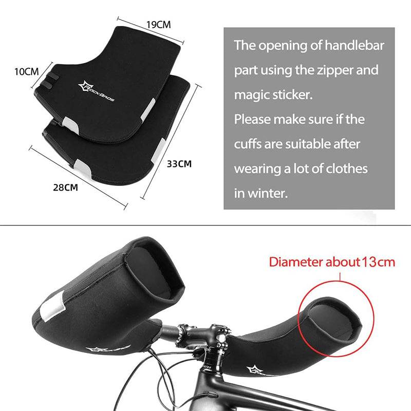 ROCKBROS Winter Lenkerstulpen Winddicht Handschuhe Schwarz - Lenkerstulpe ROCKBROS - EU - NooMii