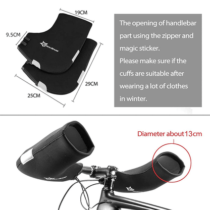 ROCKBROS Winter Lenkerstulpen Winddicht Handschuhe Schwarz - Lenkerstulpe ROCKBROS - EU - NooMii