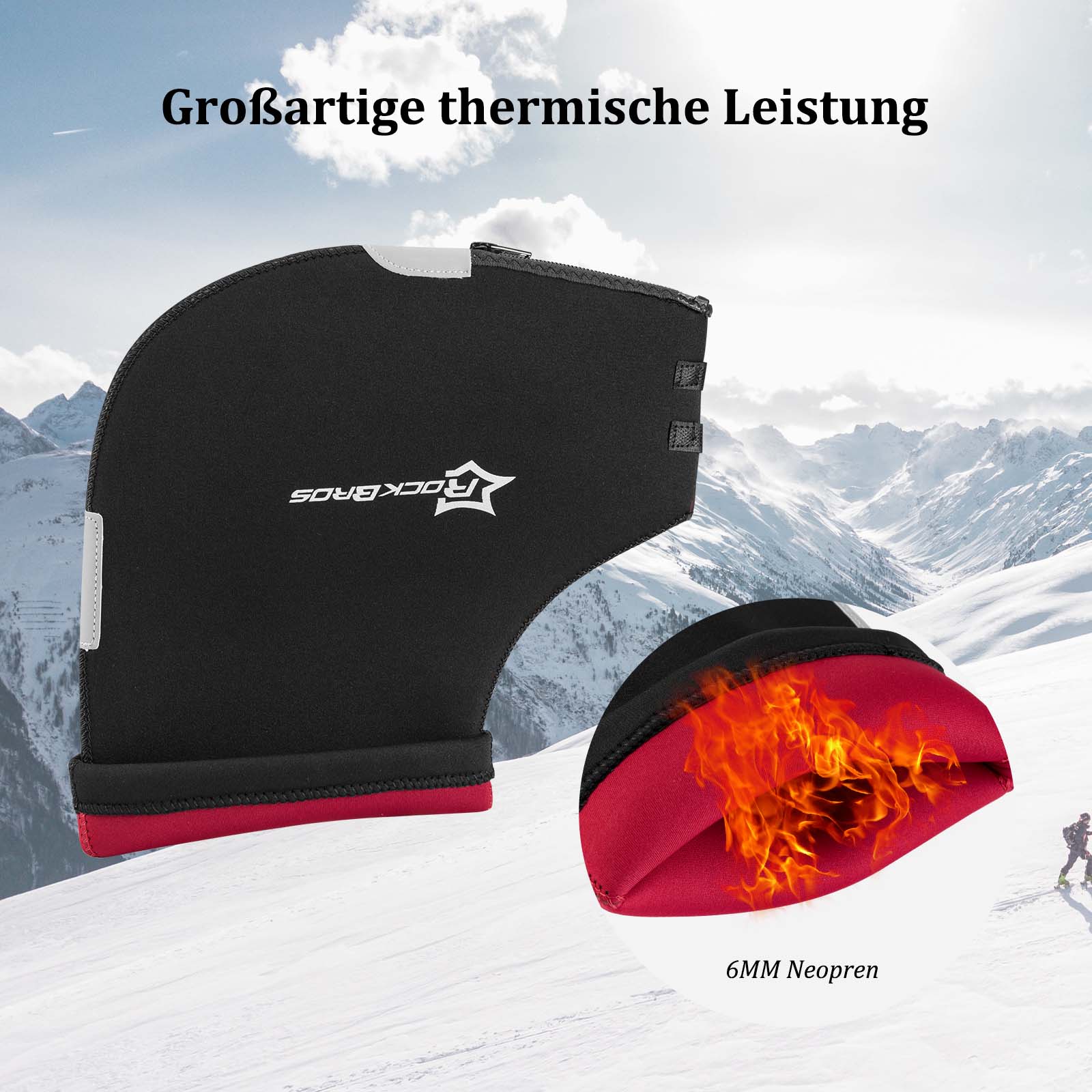 ROCKBROS Winter Lenkerstulpen Winddicht Handschuhe Schwarz - Lenkerstulpe ROCKBROS - EU - NooMii