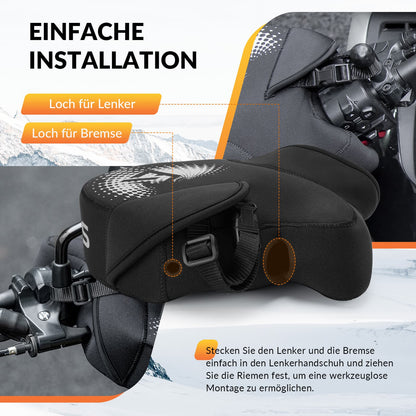 ROCKBROS Winter Lenkerstulpen Winddicht Motorrad Handschuhe Schwarz - Lenkerstulpe ROCKBROS - EU - NooMii