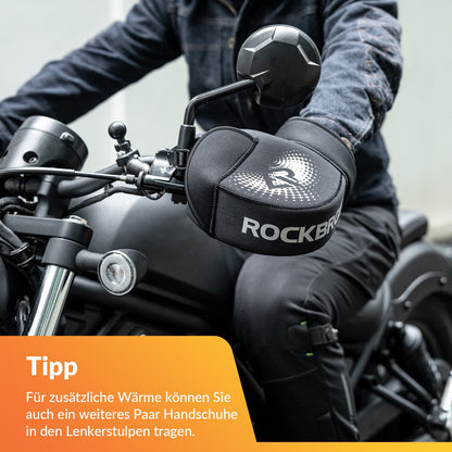 ROCKBROS Winter Lenkerstulpen Winddicht Motorrad Handschuhe Schwarz - Lenkerstulpe ROCKBROS - EU - NooMii