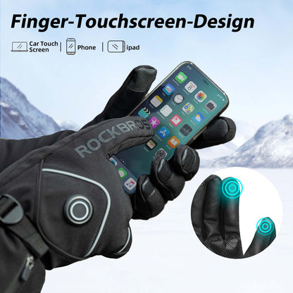 ROCKBROS Winter Skihandschuhe Wiederaufladbare Beheizte Handschuhe Schwarz - Fahrradhandschuhe ROCKBROS - EU - NooMii