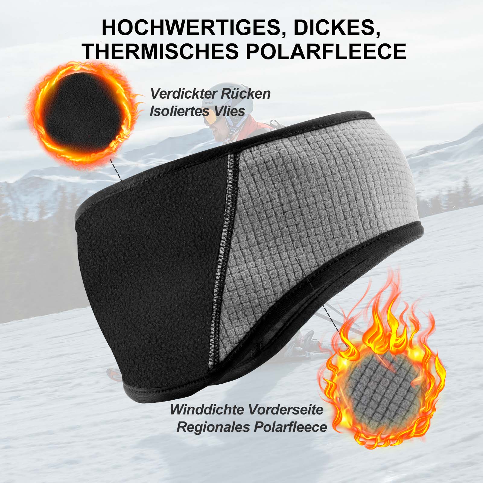 ROCKBROS Winter Thermo Radfahren Ohrwärmer Stirnbänder für Männer Frauen - Fahrrad Mütze ROCKBROS - EU - NooMii