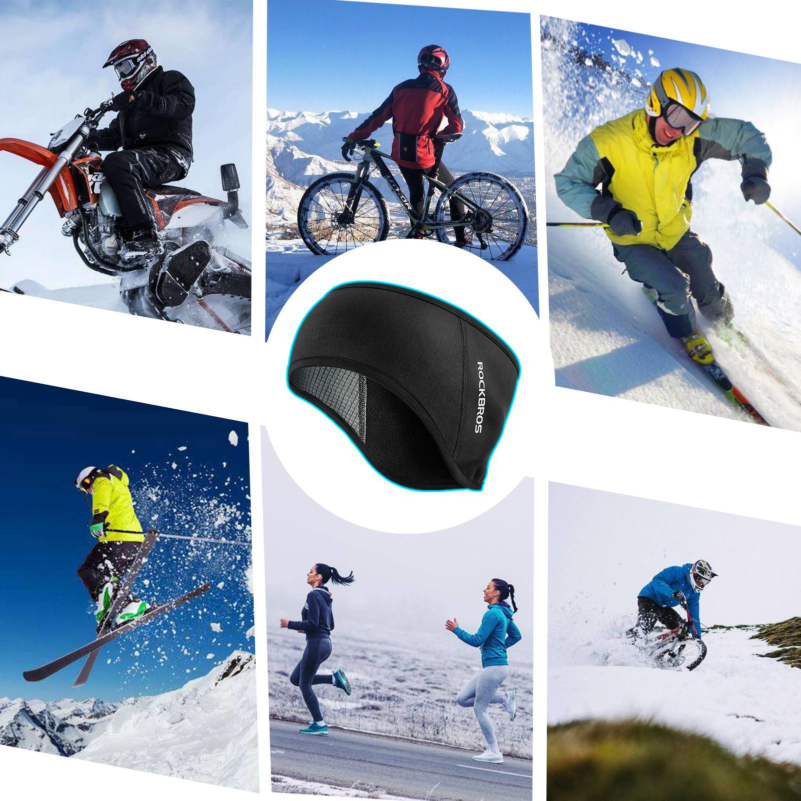 ROCKBROS Winter Thermo Radfahren Ohrwärmer Stirnbänder für Männer Frauen - Fahrrad Mütze ROCKBROS - EU - NooMii