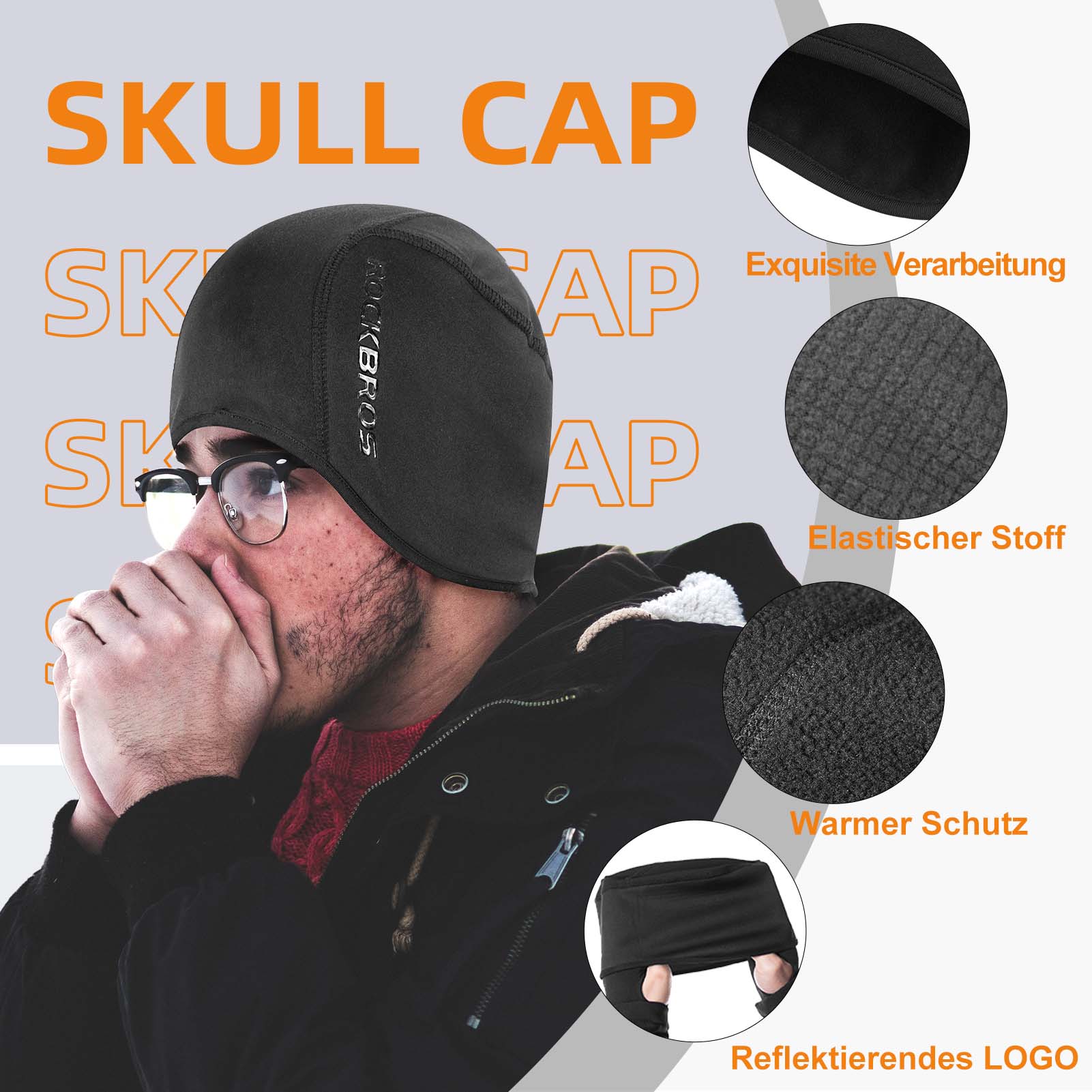 ROCKBROS Wintermütze Warm Strickmütze für Radfahren & Skifahren Schwarz - Fahrrad Mütze ROCKBROS - EU - NooMii