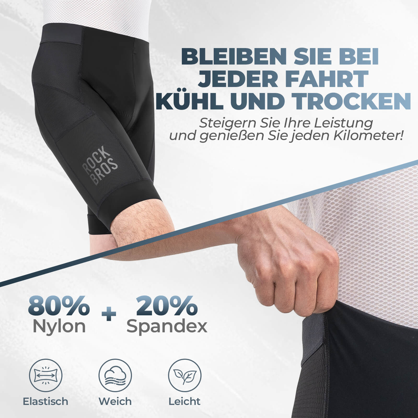 Schnelltrocknende Fahrradhose Atmungsaktiv Herren Sommer - Fahrradhose ROCKBROS - EU - NooMii