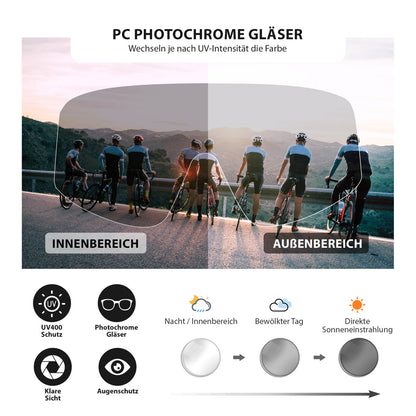 Selbsttönende Sonnenbrille Ultraleicht UV400 Schutz Grün - Fahrradbrille ROCKBROS - EU - NooMii