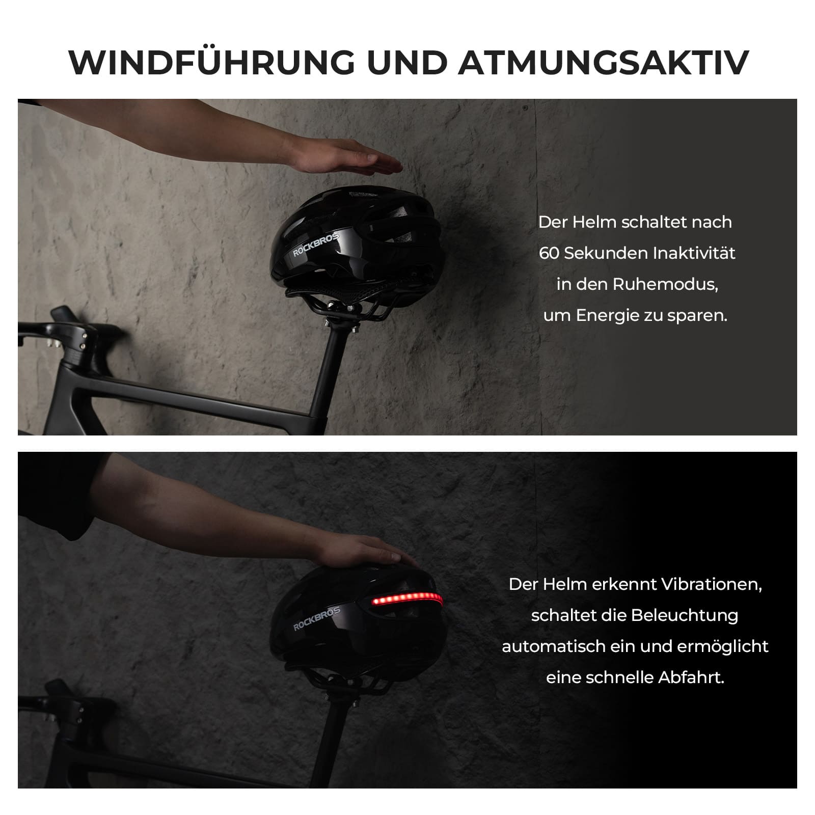 Smart Fahrradhelm mit Licht - Fahrradhelme ROCKBROS - EU - NooMii