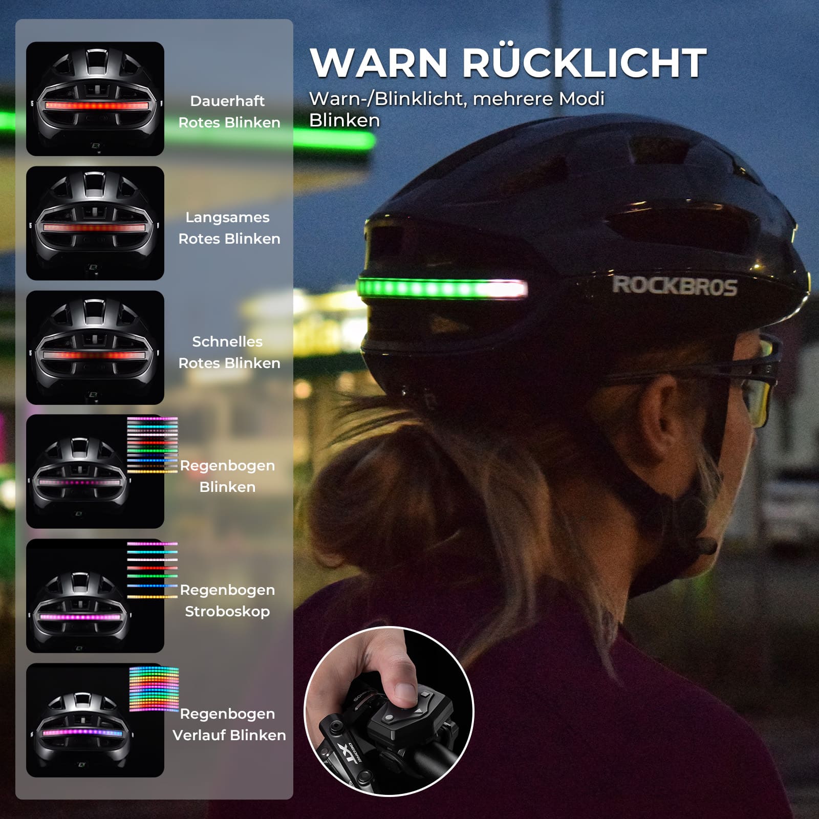 Smart Fahrradhelm mit Licht - Fahrradhelme ROCKBROS - EU - NooMii
