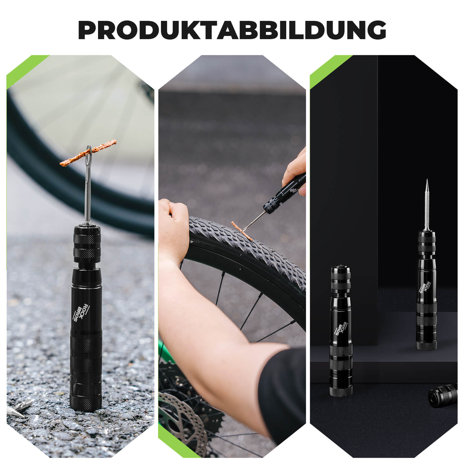 Tubeless Reifenpannenset mit Gummistopfen, Aluminiumgehäus, Griff - Werkzeuge ROCKBROS - EU - NooMii