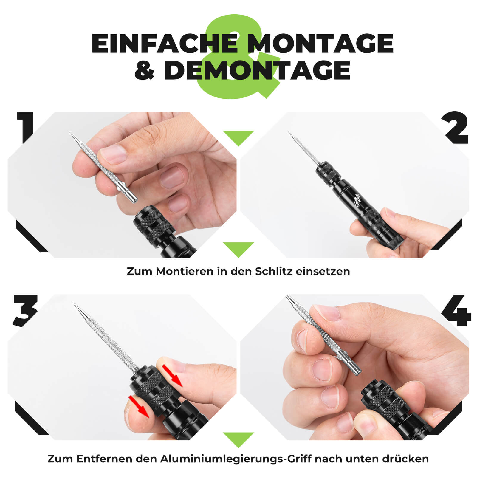 Tubeless Reifenpannenset mit Gummistopfen, Aluminiumgehäus, Griff - Werkzeuge ROCKBROS - EU - NooMii