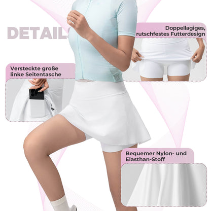 TVI Damen 2 in 1 Fahrradrock Kurze Gepolstert Radlerhose mit Tasche - Fahrradhose ROCKBROS - EU - NooMii