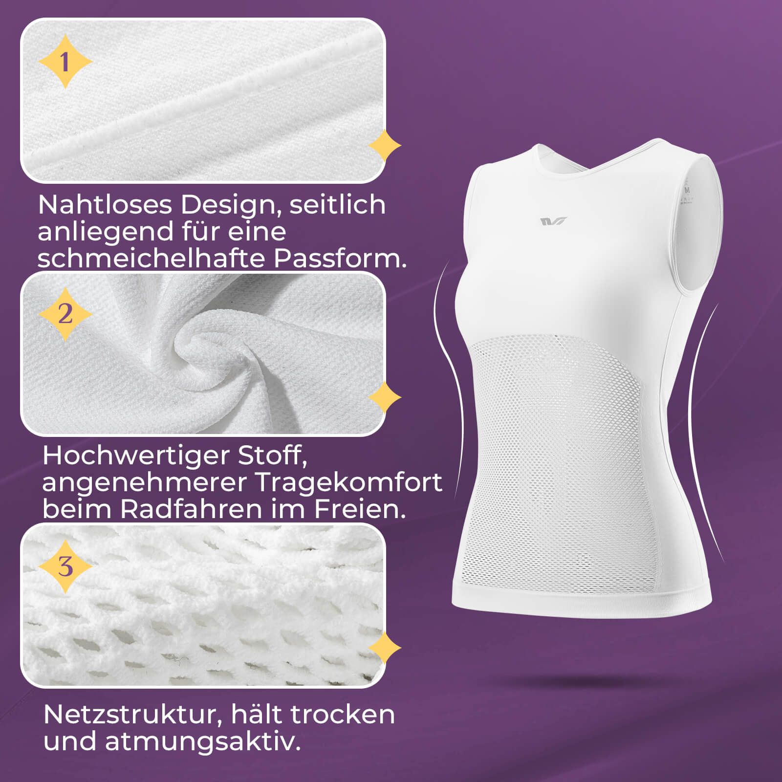 TVI Damen Ärmellos Radtrikot Fahrradweste Sommer - Funktionsshirt ROCKBROS - EU - NooMii