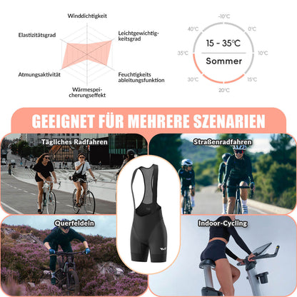 TVI Damen Trägerhose Fahrradhose Gepolstert Schnell Trocknende - Fahrradhose ROCKBROS - EU - NooMii