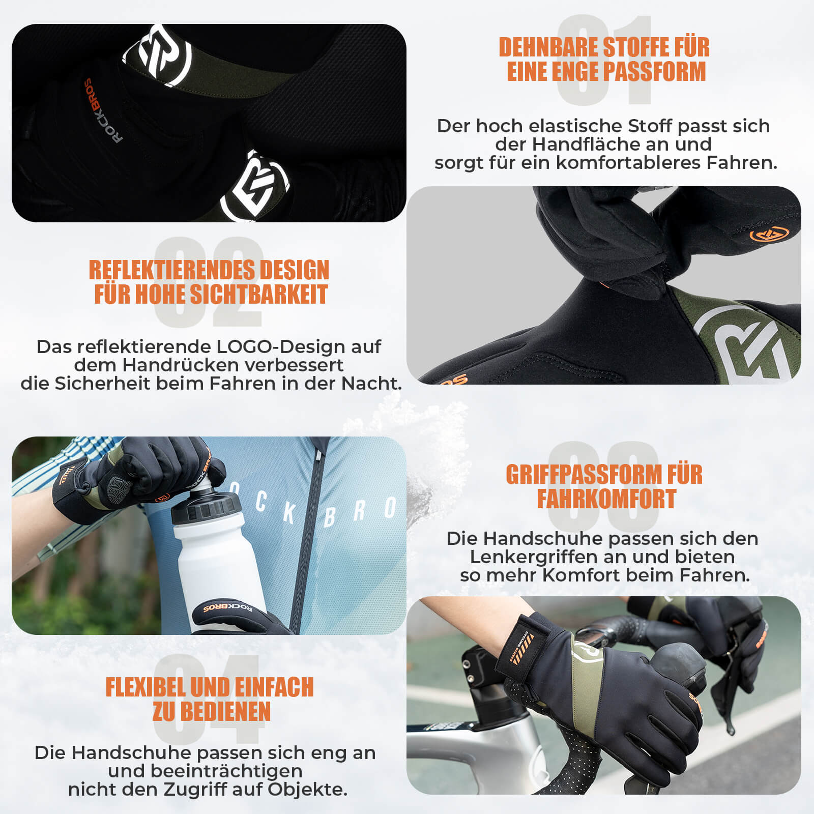 Winter Fahrradhandschuhe Touchscreen - fähig - Fahrradhandschuhe ROCKBROS - EU - NooMii